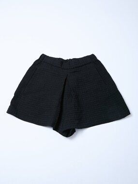 MAJE Idole Black Flared High Rise Large Mini Shorts Coquette Dark Academia Twee